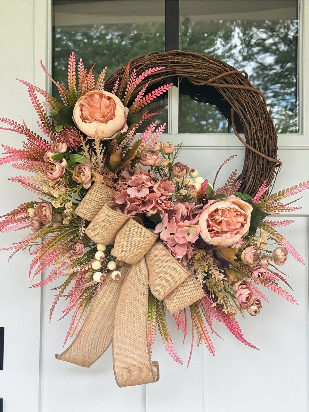 Dusty Rose Cozy Fall Wreath
